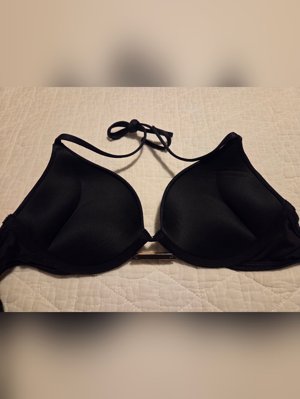 Victoria Secret Swim Black Pushup Bikini Top With Gold Accents - Picture 2 of 6